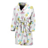 Watermelon Pineapple Piece White Pattern Print Men Long Robe-grizzshop