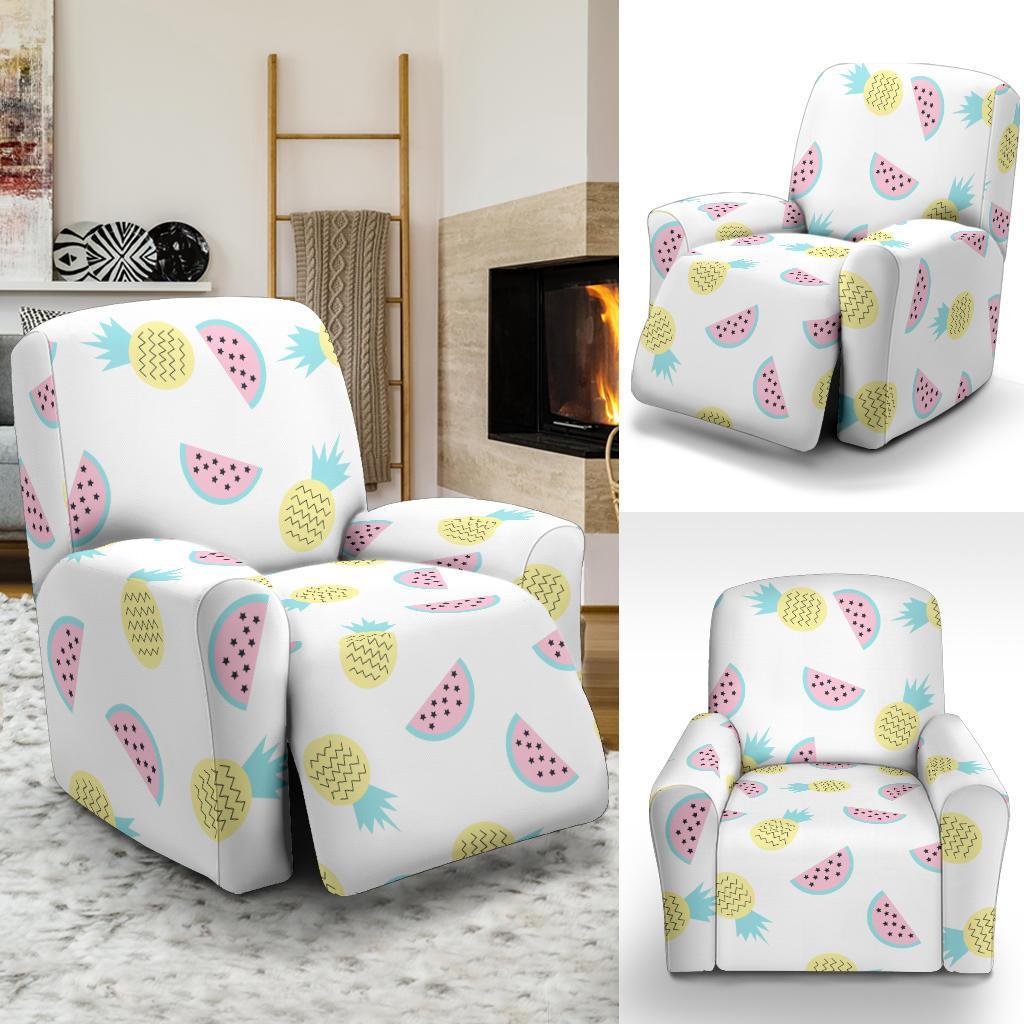 Watermelon Pineapple Piece White Pattern Print Recliner Cover-grizzshop