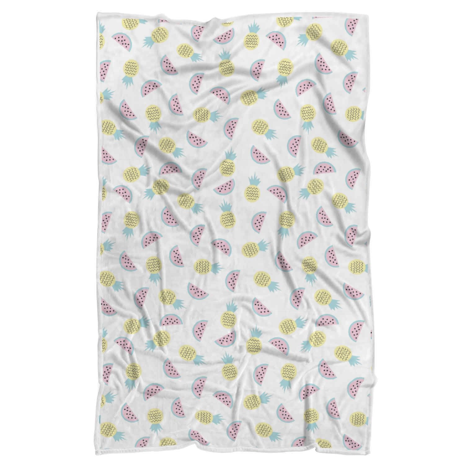 Watermelon Pineapple Piece White Pattern Print Throw Blanket-grizzshop