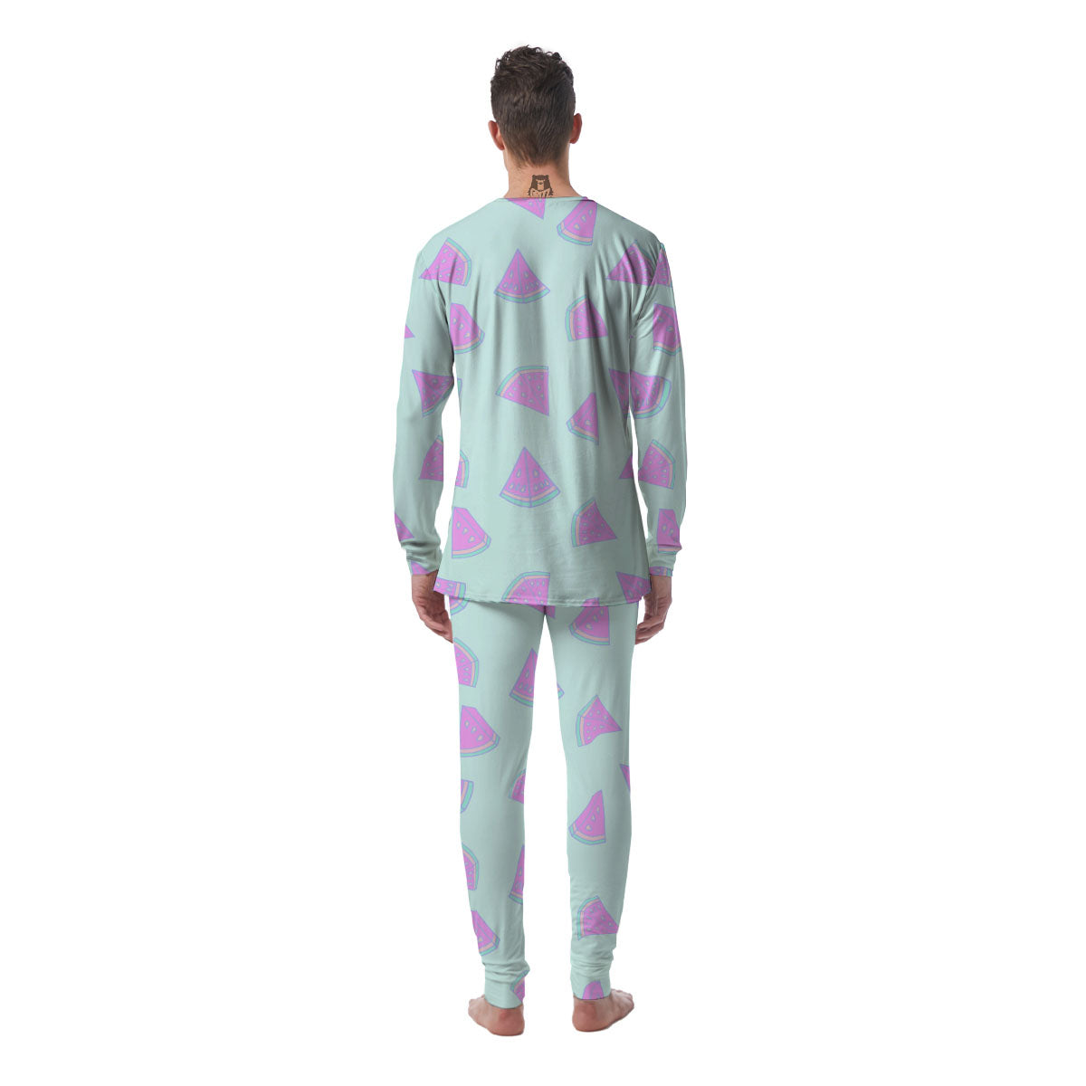 Watermelon Purple Tropical Print Pattern Men's Pajamas-grizzshop