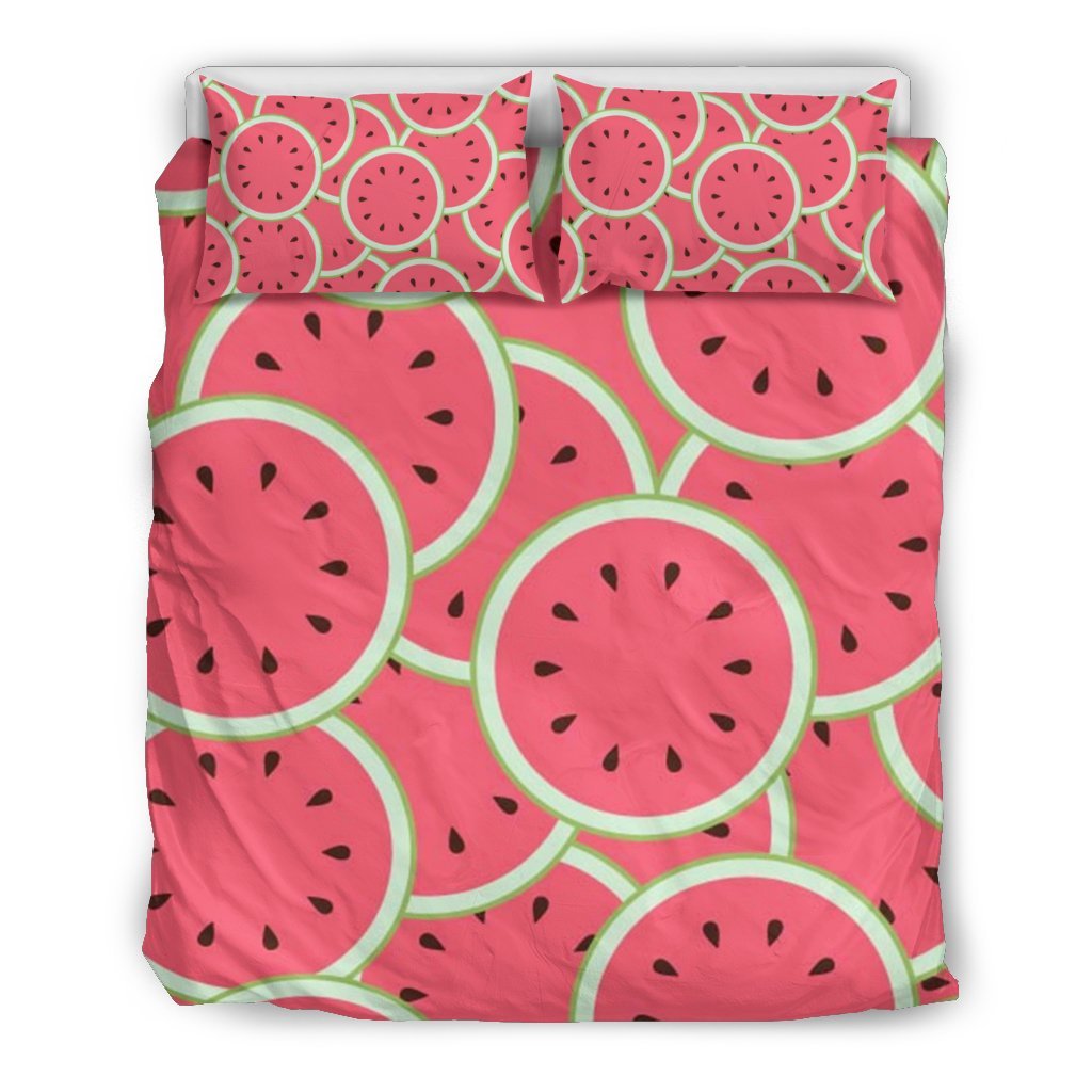 Watermelon Red Piece Pattern Print Duvet Cover Bedding Set-grizzshop