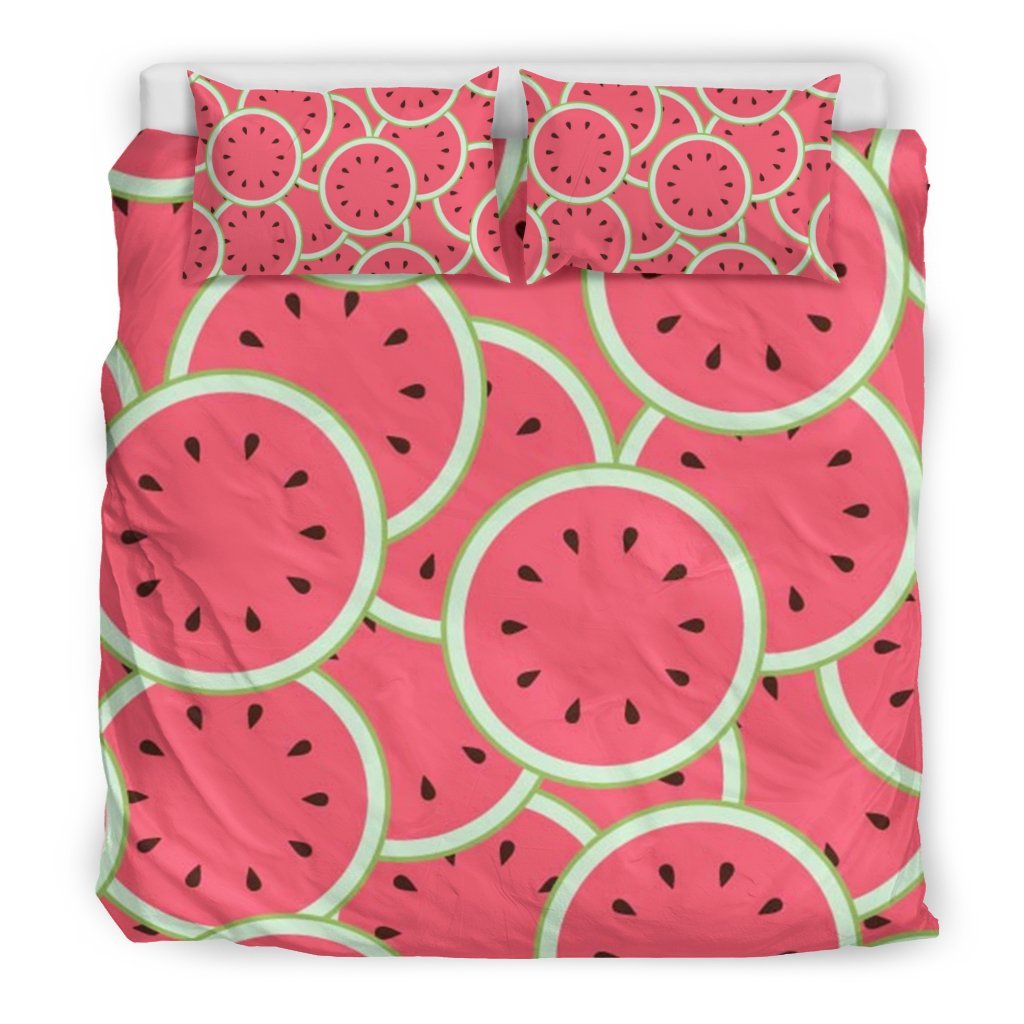 Watermelon Red Piece Pattern Print Duvet Cover Bedding Set-grizzshop