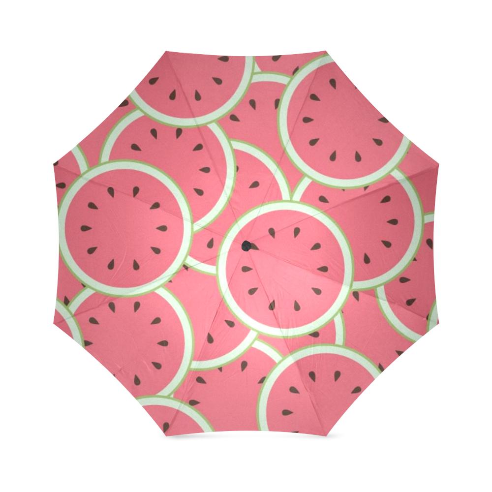 Watermelon Red Piece Pattern Print Foldable Umbrella-grizzshop