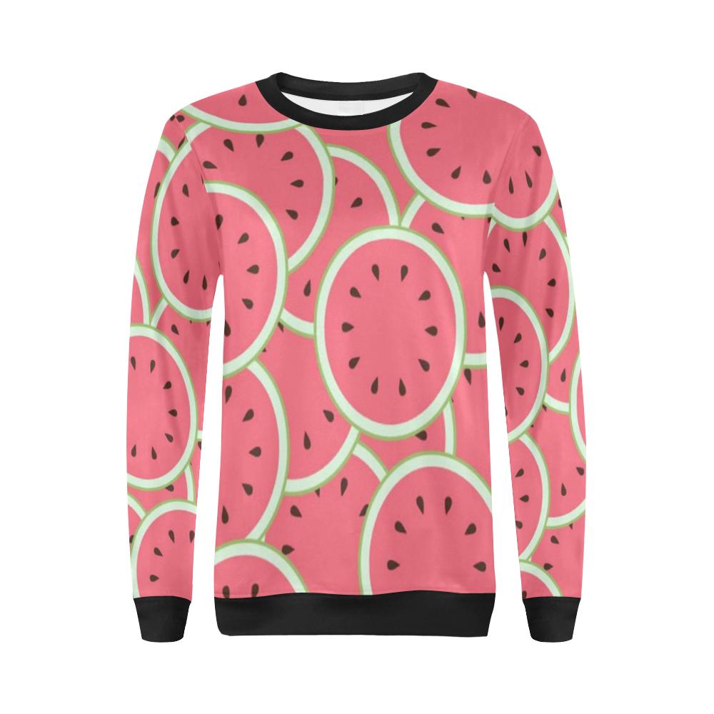 Watermelon Red Piece Pattern Print Women Crewneck Sweatshirt-grizzshop