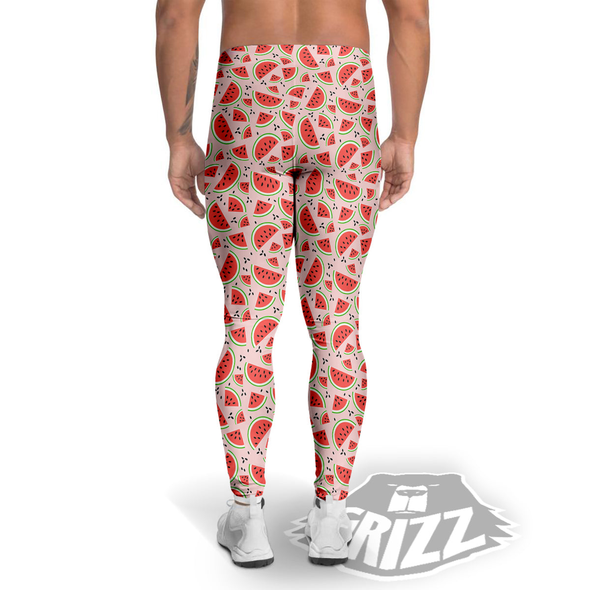 Watermelon Slices Cute Print Pattern Men's Leggings-grizzshop