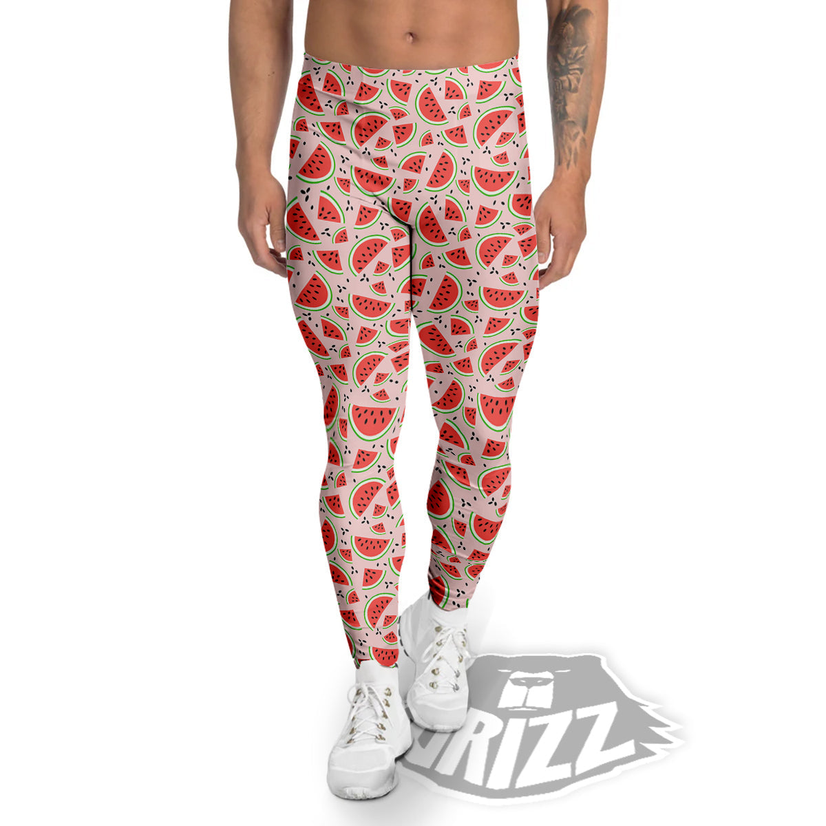 Watermelon Slices Cute Print Pattern Men's Leggings-grizzshop