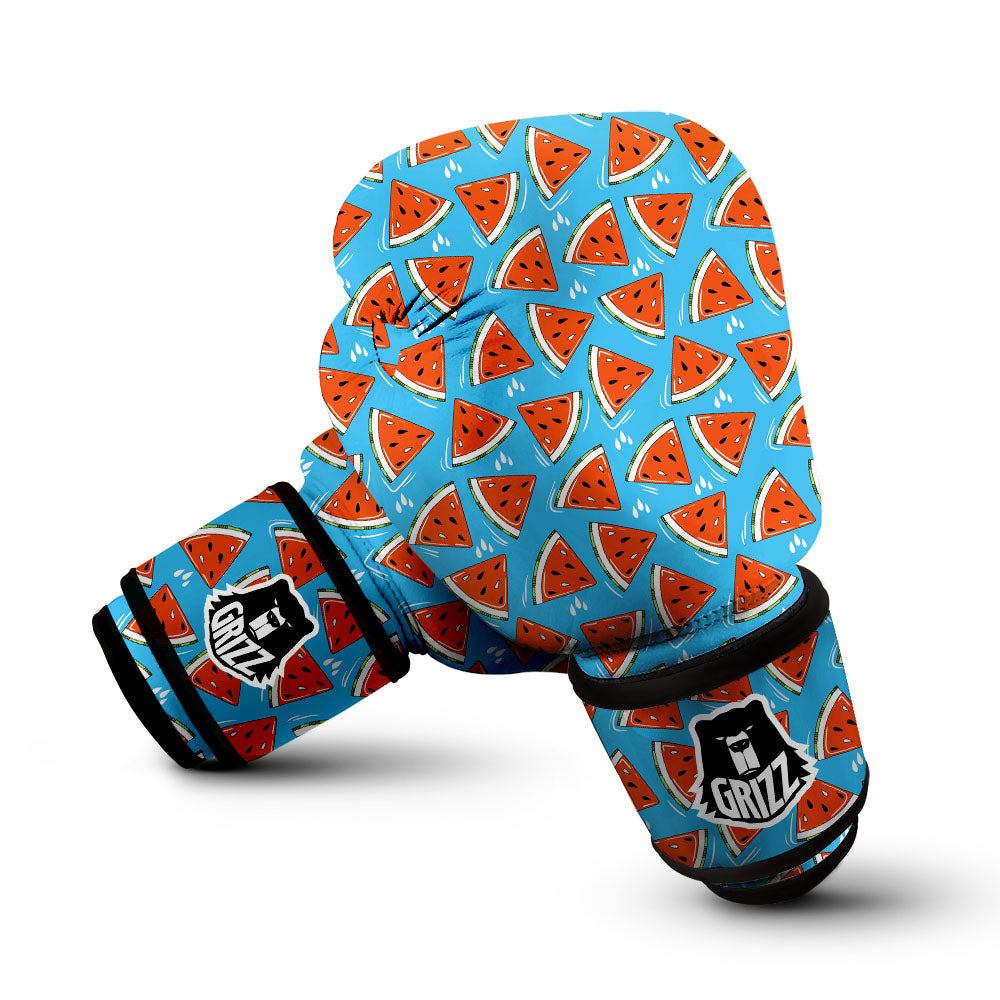 Watermelon Summer Blue Print Pattern Boxing Gloves-grizzshop