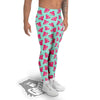 Watermelon Teal Chevron Print Pattern Men's Leggings-grizzshop