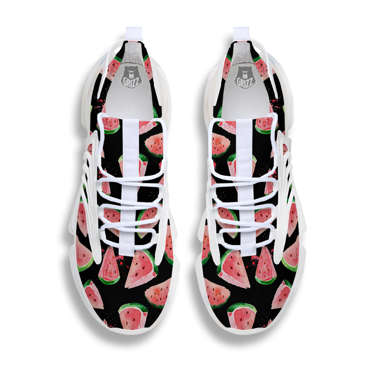 Watermelon Watercolor Print Pattern White Gym Shoes-grizzshop