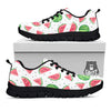 Watermelon White Summer Print Pattern Black Sneaker-grizzshop