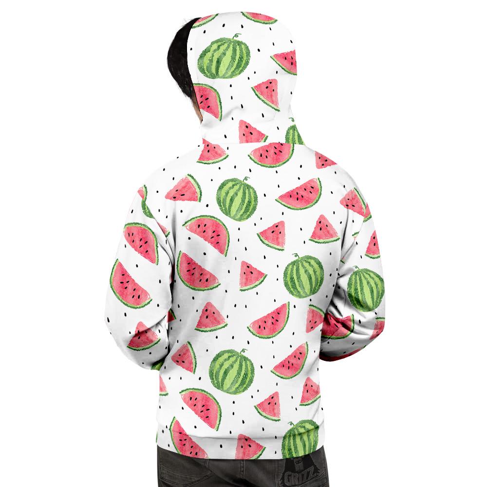 Watermelon White Summer Print Pattern Men's Hoodie-grizzshop