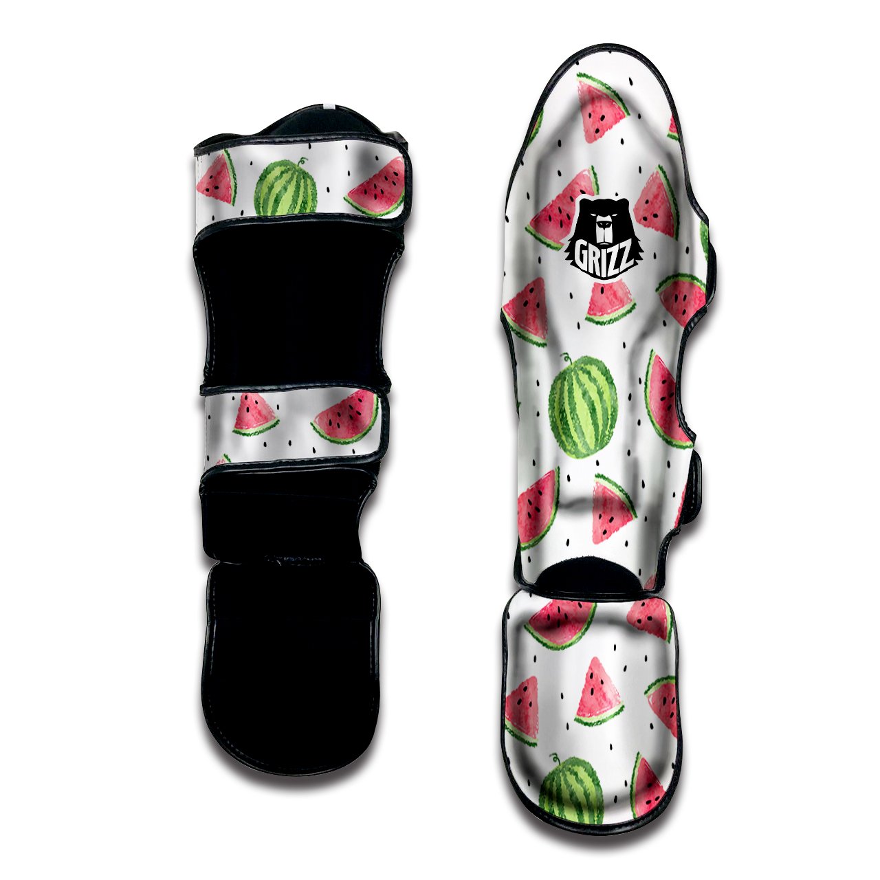 Watermelon White Summer Print Pattern Muay Thai Shin Guards-grizzshop