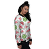 Watermelon White Summer Print Pattern Women's Bomber Jacket-grizzshop