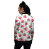 Watermelon White Tropical Print Pattern Women's Bomber Jacket-grizzshop