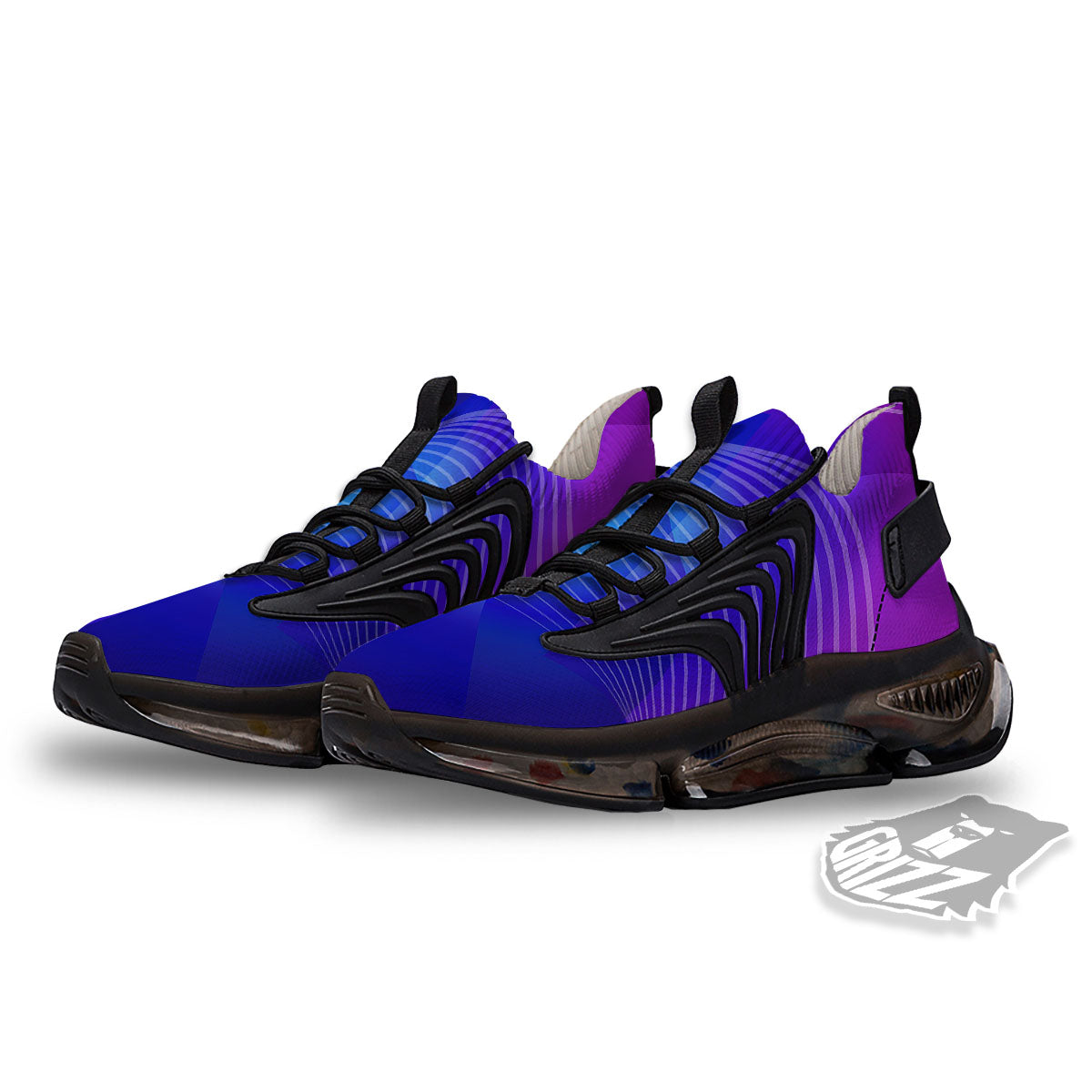 Wave EDM Print Black Gym Shoes-grizzshop