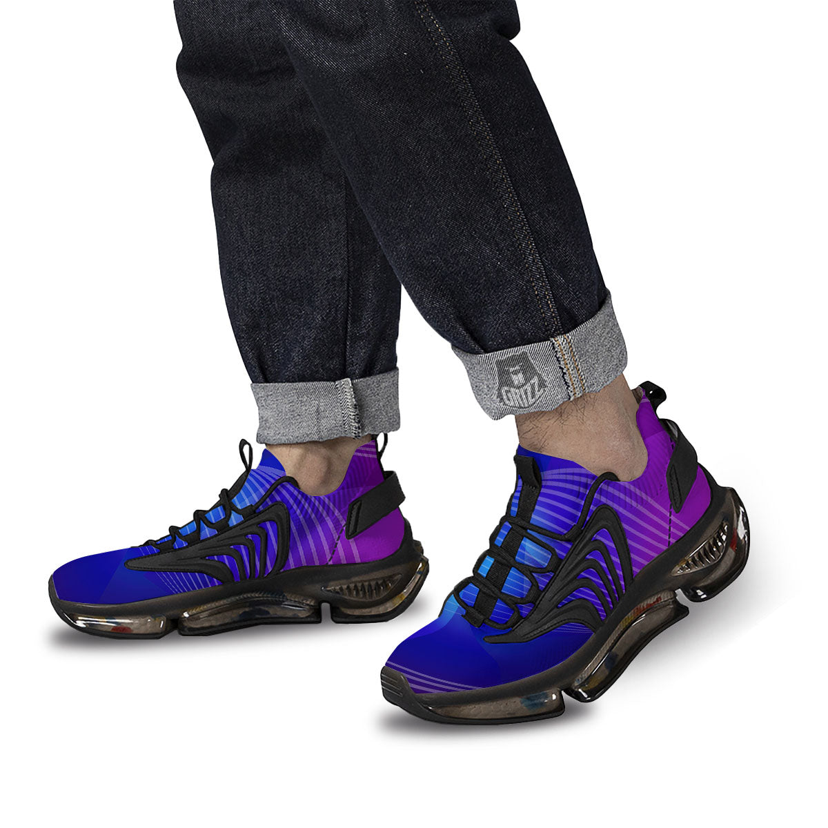 Wave EDM Print Black Gym Shoes-grizzshop