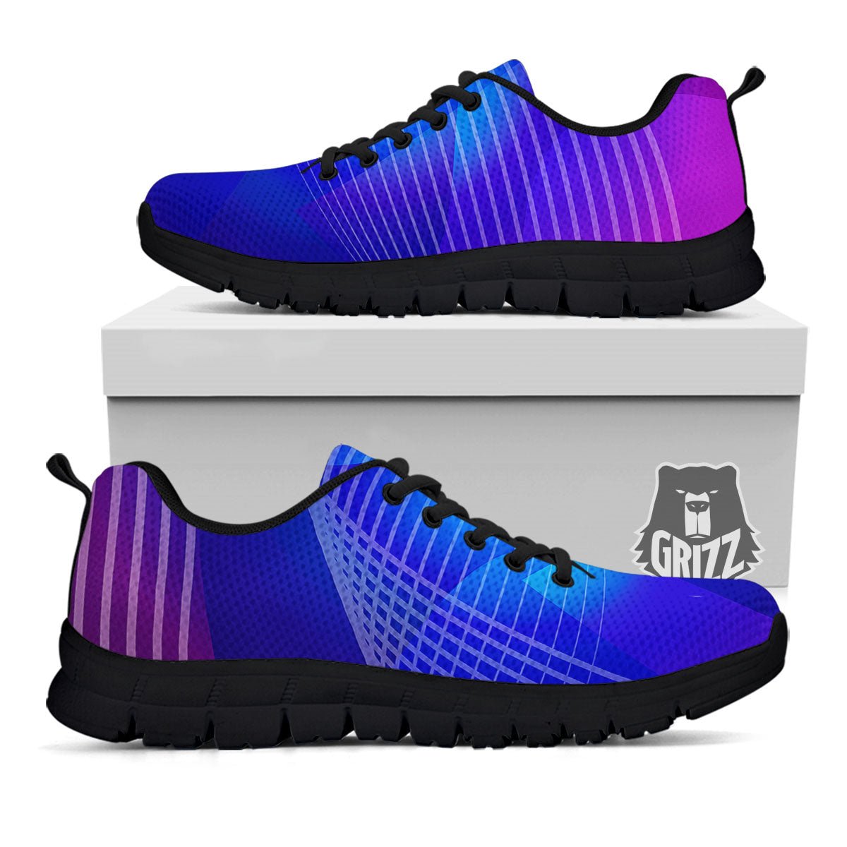 Wave EDM Print Black Sneaker-grizzshop