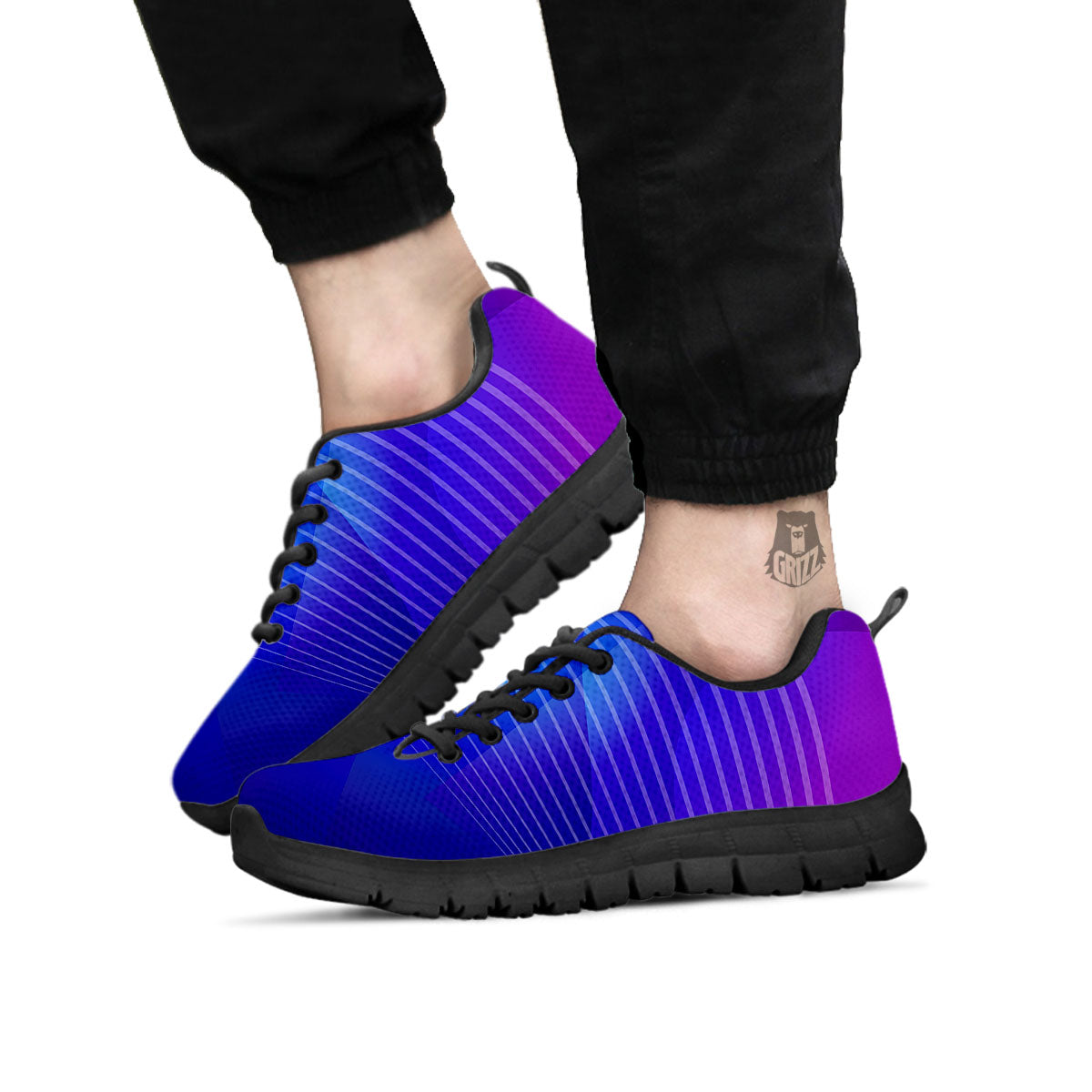 Wave EDM Print Black Sneaker-grizzshop