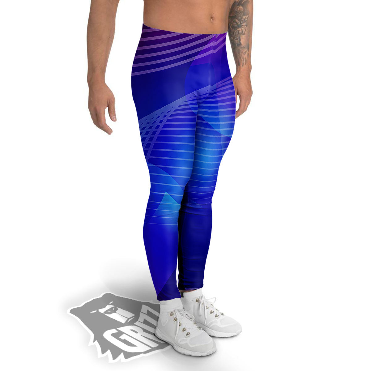 Wave EDM Print Men's Leggings-grizzshop