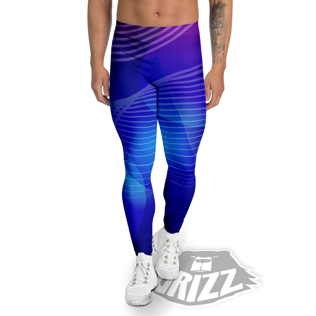 Wave EDM Print Men's Leggings-grizzshop