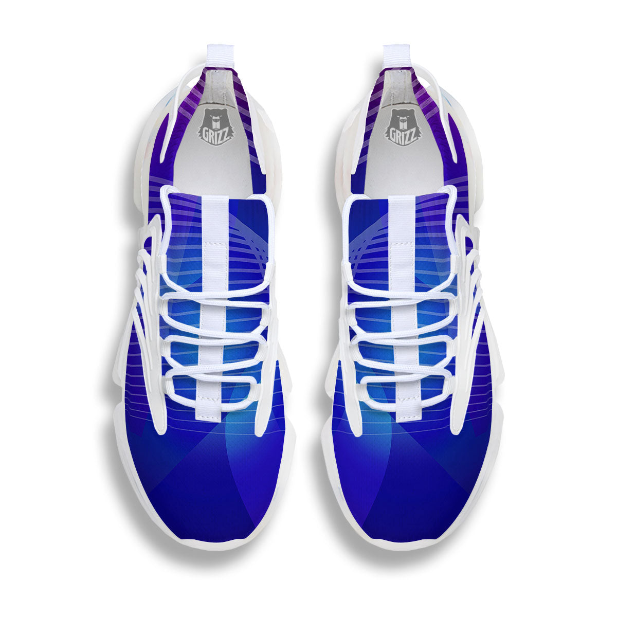 Wave EDM Print White Gym Shoes-grizzshop