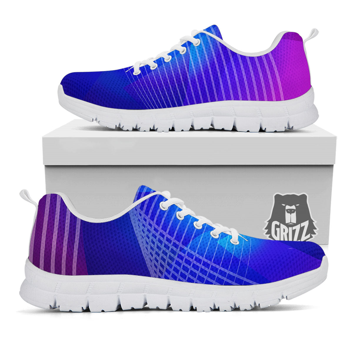 Wave EDM Print White Sneaker-grizzshop