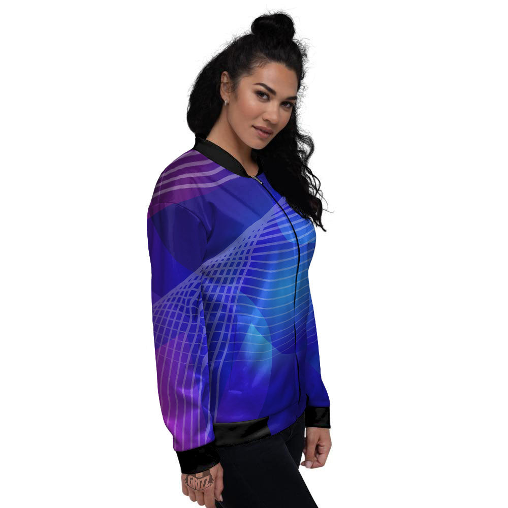 Wave EDM Print Women's Bomber Jacket-grizzshop