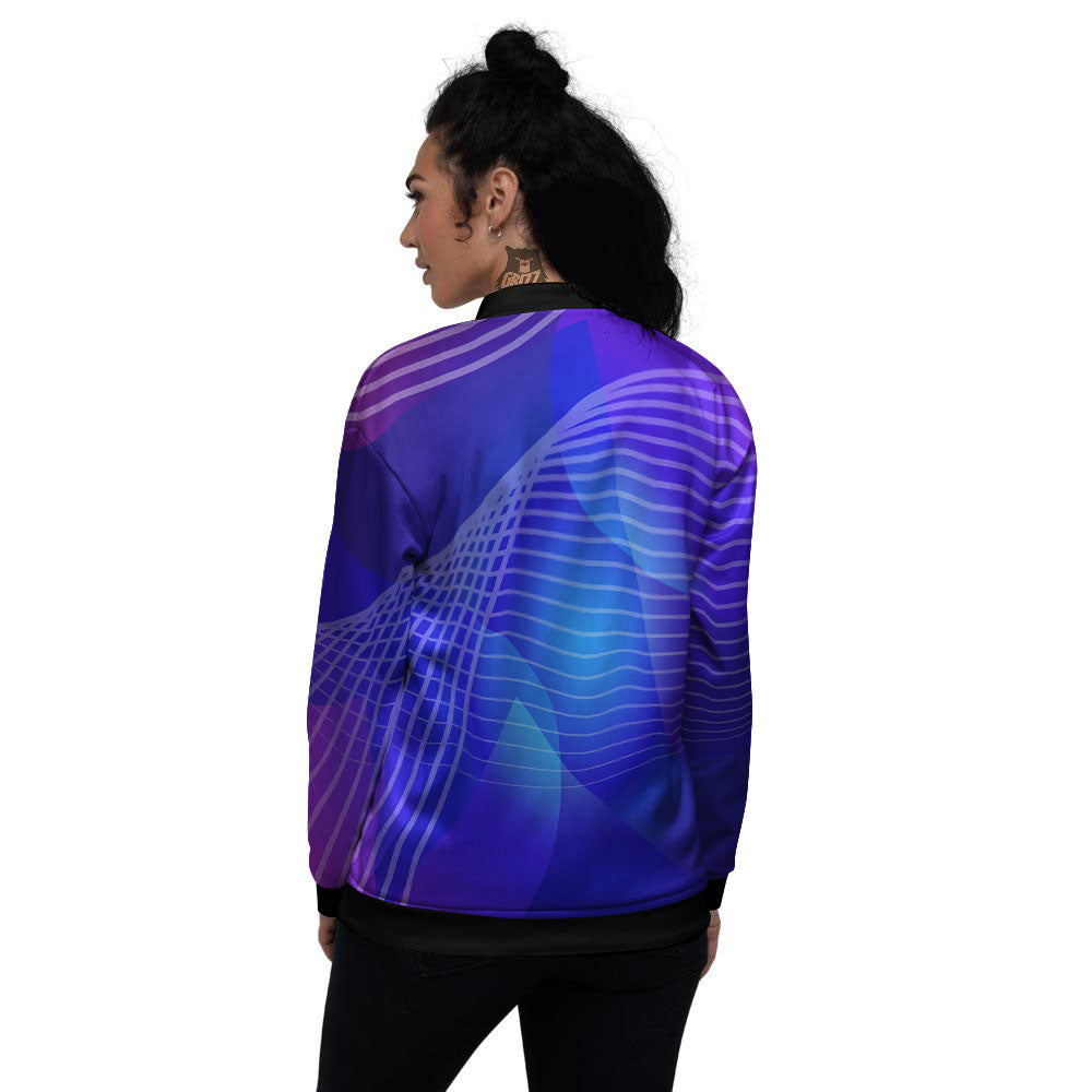 Wave EDM Print Women's Bomber Jacket-grizzshop