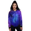 Wave EDM Print Women's Bomber Jacket-grizzshop