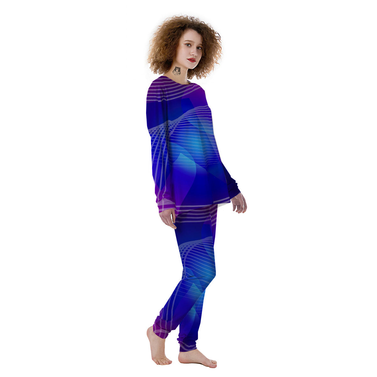 Wave EDM Print Women's Pajamas-grizzshop