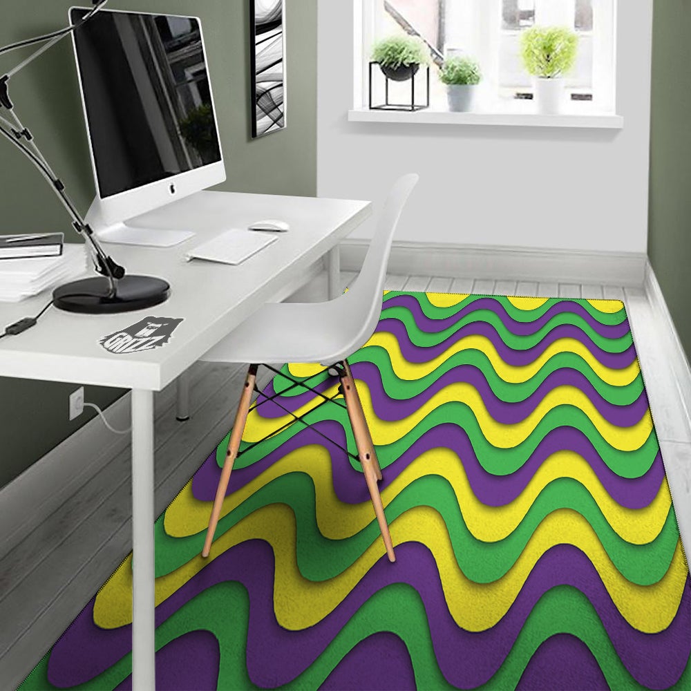 Wave Mardi Gras Print Pattern Floor Mat-grizzshop