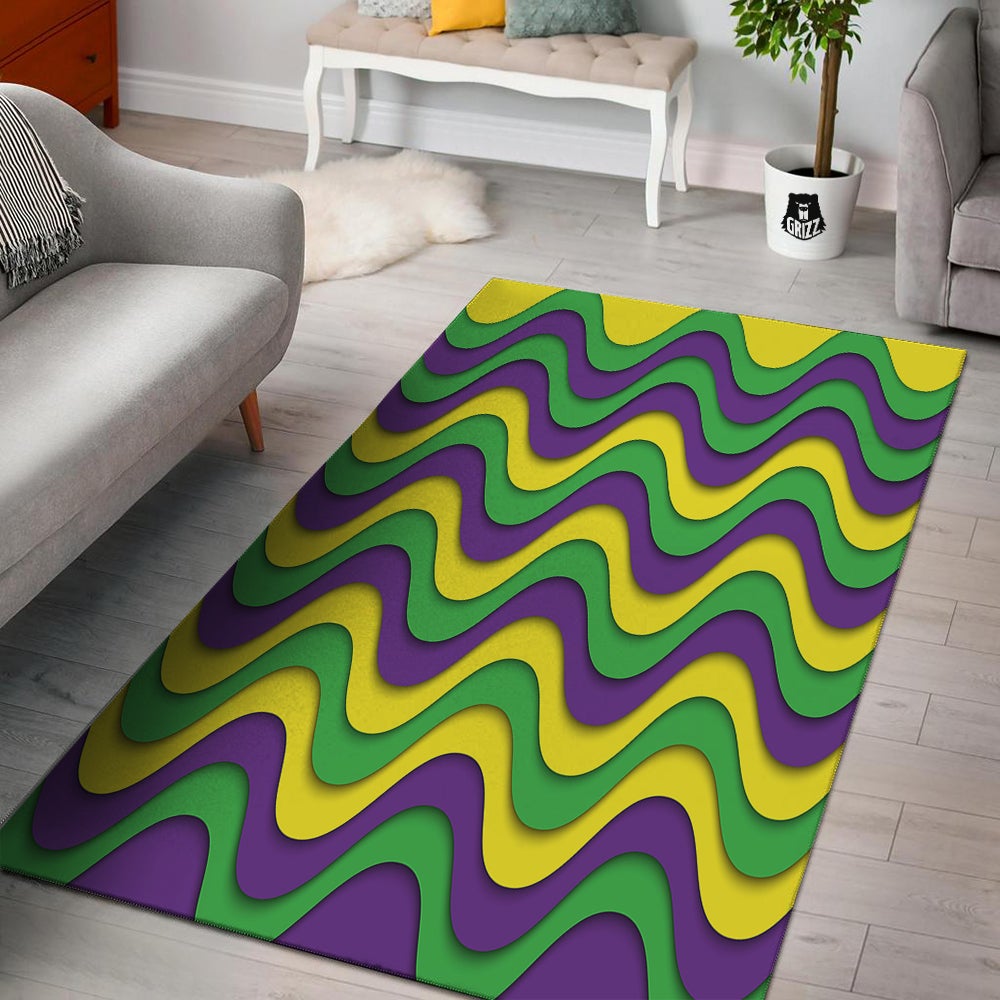 Wave Mardi Gras Print Pattern Floor Mat-grizzshop