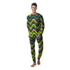 Wave Mardi Gras Print Pattern Men's Pajamas-grizzshop