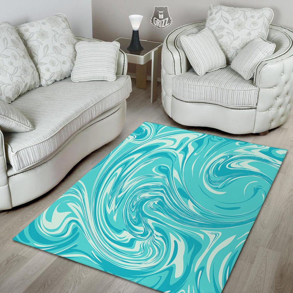 Wave Psychedelic Print Pattern Floor Mat-grizzshop