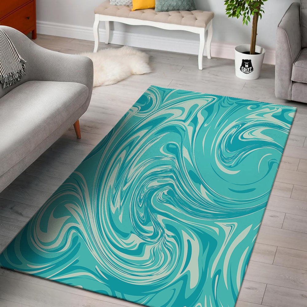 Wave Psychedelic Print Pattern Floor Mat-grizzshop