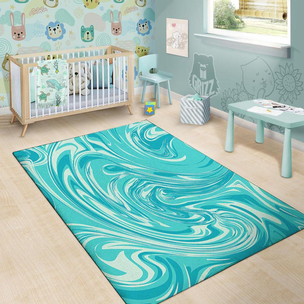 Wave Psychedelic Print Pattern Floor Mat-grizzshop