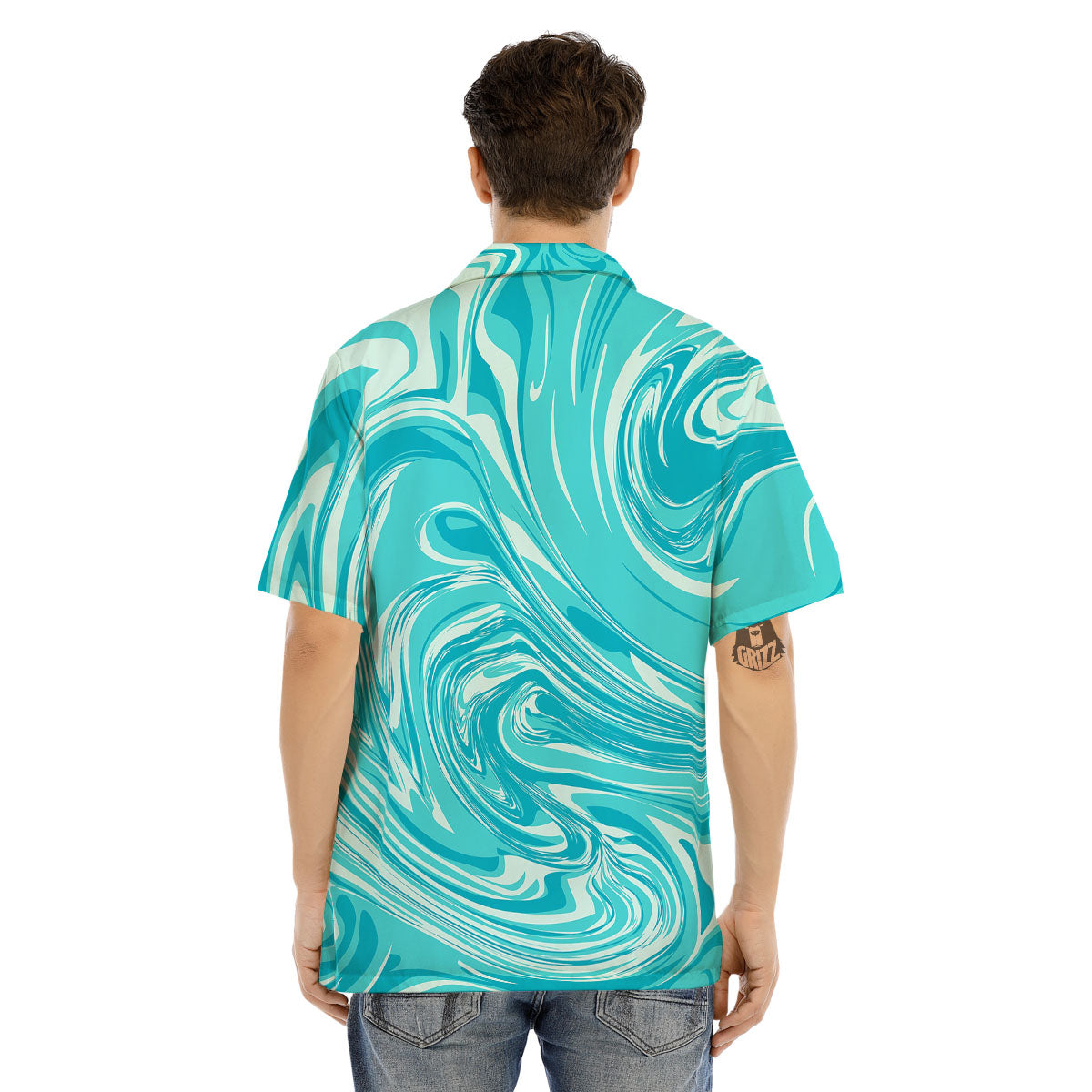 Wave Psychedelic Print Pattern Men's Hawaiian Shirt-grizzshop