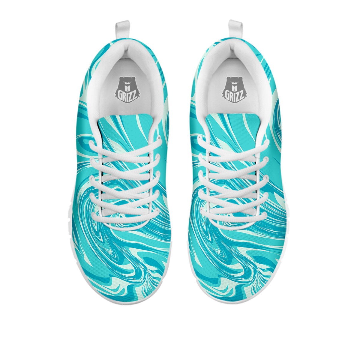 Wave Psychedelic Print Pattern White Sneaker-grizzshop