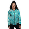 Wave Psychedelic Print Pattern Women's Bomber Jacket-grizzshop