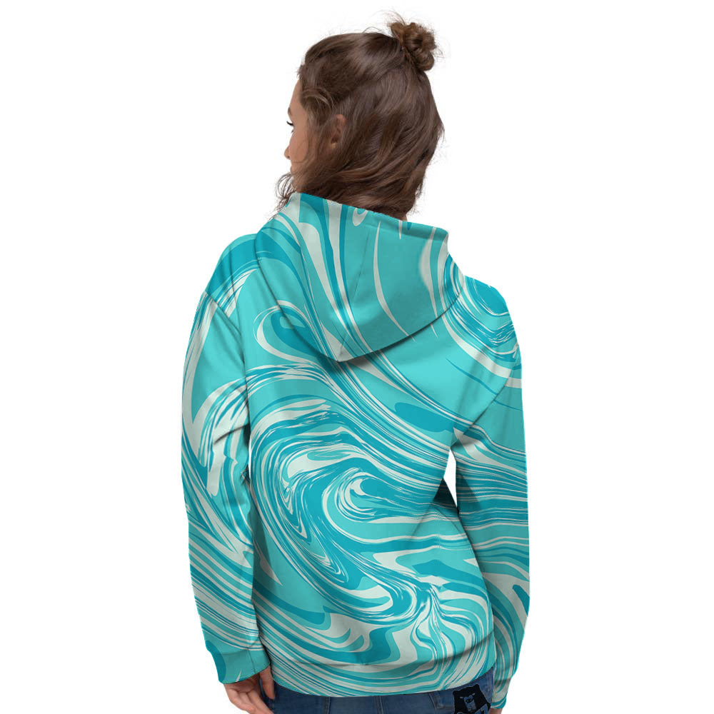 Wave Psychedelic Print Pattern Women's Hoodie-grizzshop