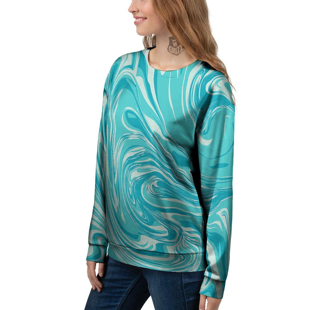 Wave Psychedelic Print Pattern Women's Sweatshirt-grizzshop