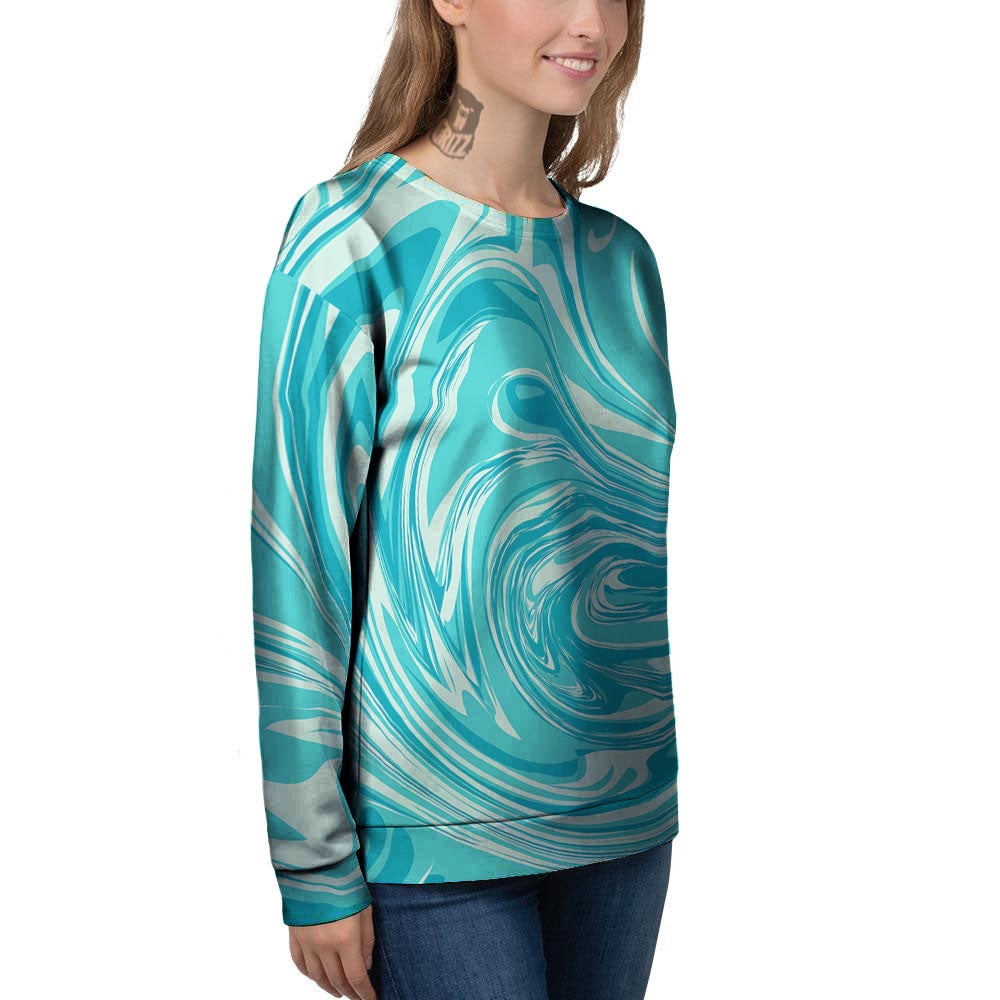 Wave Psychedelic Print Pattern Women's Sweatshirt-grizzshop