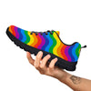 Wave Rainbow Print Pattern Black Sneaker-grizzshop