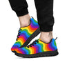 Wave Rainbow Print Pattern Black Sneaker-grizzshop