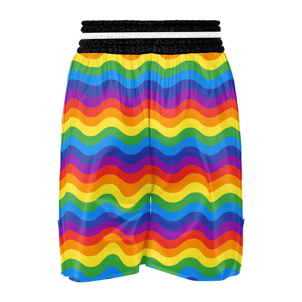 Wave Rainbow Print Pattern Boxing Shorts-grizzshop