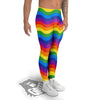 Wave Rainbow Print Pattern Men's Leggings-grizzshop