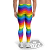 Wave Rainbow Print Pattern Men's Leggings-grizzshop