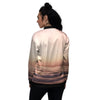 Wave Sunrise Print Women's Bomber Jacket-grizzshop