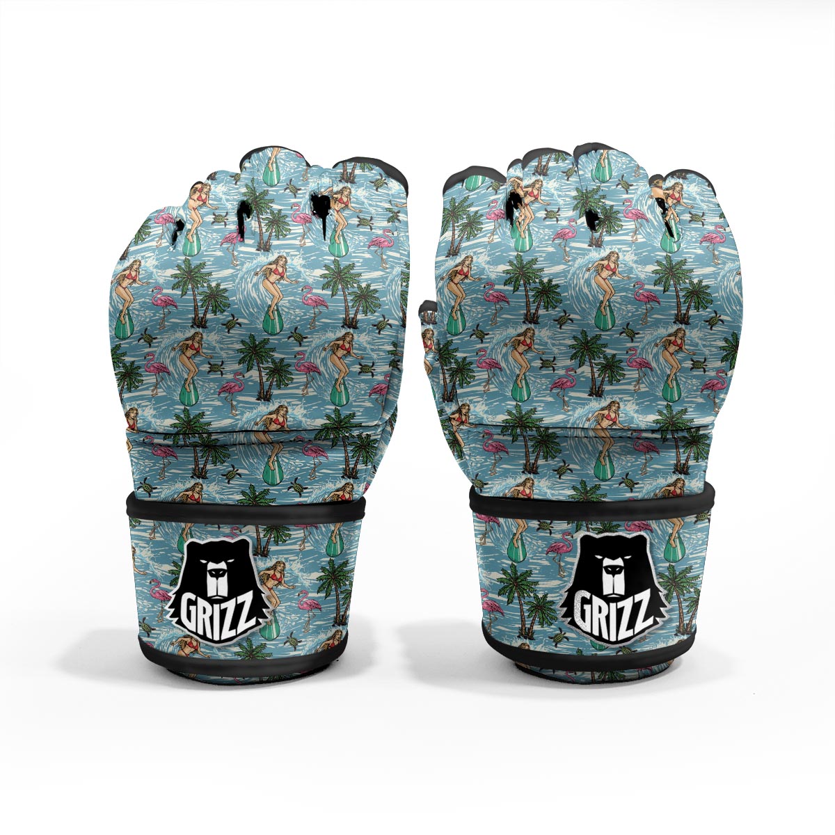 Wave Surfing Print Pattern MMA Gloves-grizzshop