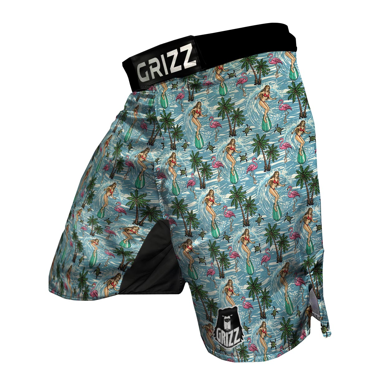 Wave Surfing Print Pattern MMA Shorts-grizzshop